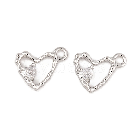 Brass Micro Pave Clear Cubic Zirconia Charms LS-KK-L212-19P-1