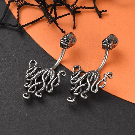 Octopus 316 Surgical Stainless Steel Belly Button Rings EJEW-G416-07AS-1