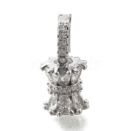 Brass Micro Pave Cubic Zirconia Donut Bails LS-KK-U061-17P-1