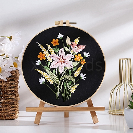 DIY Flower Pattern Embroidery Kits PW-WG8BD82-01-1