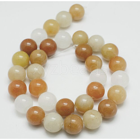 Natural Yellow Jade Beads Strands G-G150-6mm-1-1