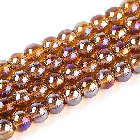 Electroplate Transparent Glass Beads Strands GLAA-T032-T6mm-AB23-1