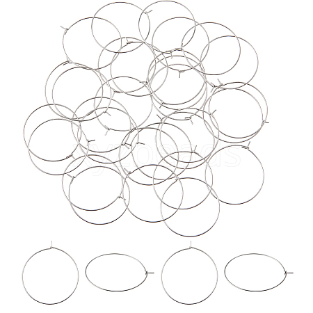200pcs 316 Surgical Stainless Steel Hoop Earring Findings STAS-HS0001-26E-1