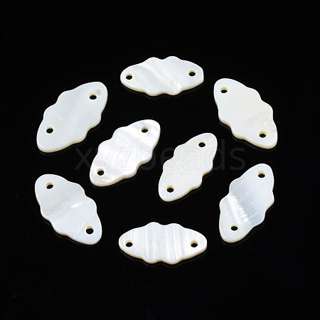 Natural Freshwater Shell Connector Charms SHEL-N026-182-1