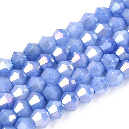 Ombre Effect Dyed Glass Beads Strands GLAA-T025-4mm-09I-1