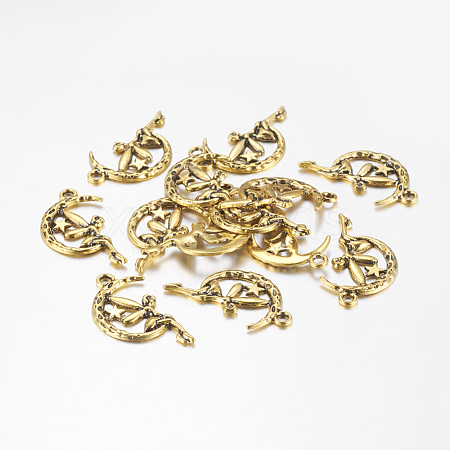 Zinc Alloy Fairy Sprite Charms X-PALLOY-A18526-AG-LF-1
