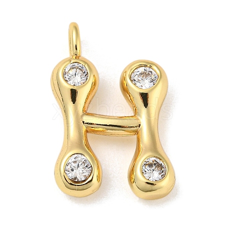 Rack Plating Brass Micro Pave Cubic Zirconia Pendants KK-A200-24G-H-1