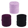 3 Rolls Polyester Raw Edges Ribbons SRIB-TAC0002-26B-2