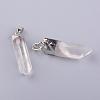 Electroplate Natural Quartz Pendants G-Q481-73P-2