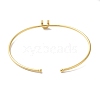 Rack Plating Brass Micro Pave Clear Cubic Zirconia Letter Open Cuff Bangles BJEW-A018-01G-U-3