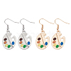 ANATTASOUL 2 Pair 2 Color Colorful Enamel Palette Dangle Earrings EJEW-AN0002-73-1