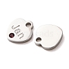 Birthday 304 Stainless Steel Micro Pave Cubic Zirconia Charms CU-CBA9CF9-01P-2