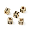 Real 18K Gold Plated Brass Micro Pave Cubic Zirconia Beads KK-E068-VB466-2-3
