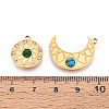 304 Stainless Steel Rhinestone & Synthesis Turquoise Pendants X-STAS-T074-14G-4