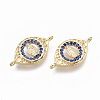 Real 18K Gold Plated Brass Micro Pave Clear Cubic Zirconia Links KK-R126-032-NF-1