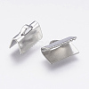 Tarnish Resistant 304 Stainless Steel Ribbon Crimp Ends X-STAS-P168-03P-2