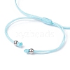 Heart Synthetic Turquoise Braided Bead Bracelets BJEW-JB09819-3