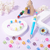 100Pcs UV Plating Transparent Acrylic European Beads TACR-TA0001-93C-7