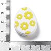 Easter Egg with Flower Silicone Beads SIL-R014-06D-3
