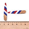 Independence Day Opaque Striped Resin & Walnut Wood Pendants RESI-U010-02G-3