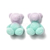 Two Tone Flocky Resin Cabochons RESI-F026-01B-1