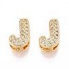 Brass Micro Pave Clear Cubic Zirconia Beads KK-T071-17G-J-1