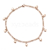 304 Stainless Steel Charm Anklets STAS-B021-21RG-1