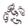 Gunmetal Plated Alloy Letter Pendants PALLOY-J718-01B-G-2