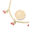 Dainty Cherry Alloy Enamel Pendant Necklace for Teen Girl Women NJEW-JN03757-01-7