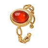 Oval Natural Carnelian Finger Rings RJEW-Q822-29G-02-1