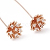 Brass Micro Pave Clear Cubic Zirconia Flower Head Pins LS-KK-G413-01KCG-4