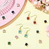 14Pcs 7 Colors Brass Micro Pave Cubic Zirconia Pendants KK-SC0006-65-5