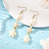 Dyed Tortoise Synthetic Turquoise Dangle Earrings EJEW-JE07362-01-1