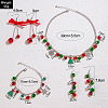 Christmas Tree Alloy with Plastic Pearl Beaded Pendant Necklaces & Dangle Earrings & Charm Bracelets Sets WG23D9C-04-2