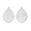 Non-Tarnish 201 Stainless Steel Filigree Big Pendants STAS-S118-050-1