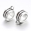 Rondelle Bail Beads Alloy Tube Bails X-PALLOY-L148-03-1