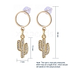 Brass Dangle Stud Earrings EJEW-JE04114-01-3