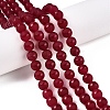 Frosted Natural White Jade Beads Strands G-T138-8mm-209B-1