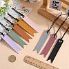 16Pcs 8 Colors Leather Bookmarks AJEW-CP0007-55-3
