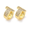 Rack Plating Brass Micro Pave Clear Cubic Zirconia Cuff Earrings EJEW-H147-09G-4