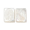 Carved Natural White Shell Cabochons SSHEL-N038-07-01-1