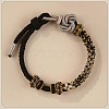Hand-knitted Polyester and Wax Cope Braided Bracelets for Men Women FS-WG9D472-04-1