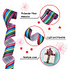 2Rolls 2 Styles Stripe Pattern Printed Polyester Grosgrain Ribbon OCOR-TA0001-37I-4