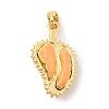 Rack Plating Leaf Brass Resin Pendants KK-S407-07G-1