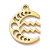 Real 18K Gold Plated 304 Stainless Steel Pendants STAS-R003-02G-03-1