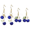 304 Stainless Steel Glass Blueberry Dangle Earrings EJEW-JE06251-02-2