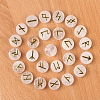 Tumbled Natural Quartz Crystal  with Carved Rune Words PW-WG60219-03-1