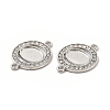 Alloy Cabochon Connector Settings with Crystal Rhinestone FIND-H039-03P-2