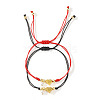 Brass Beads Braided Bead Bracelets XB9584-2-4