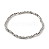 316 Surgical Stainless Steel Round Beaded Stretch Bracelets BJEW-M305-01A-P-1